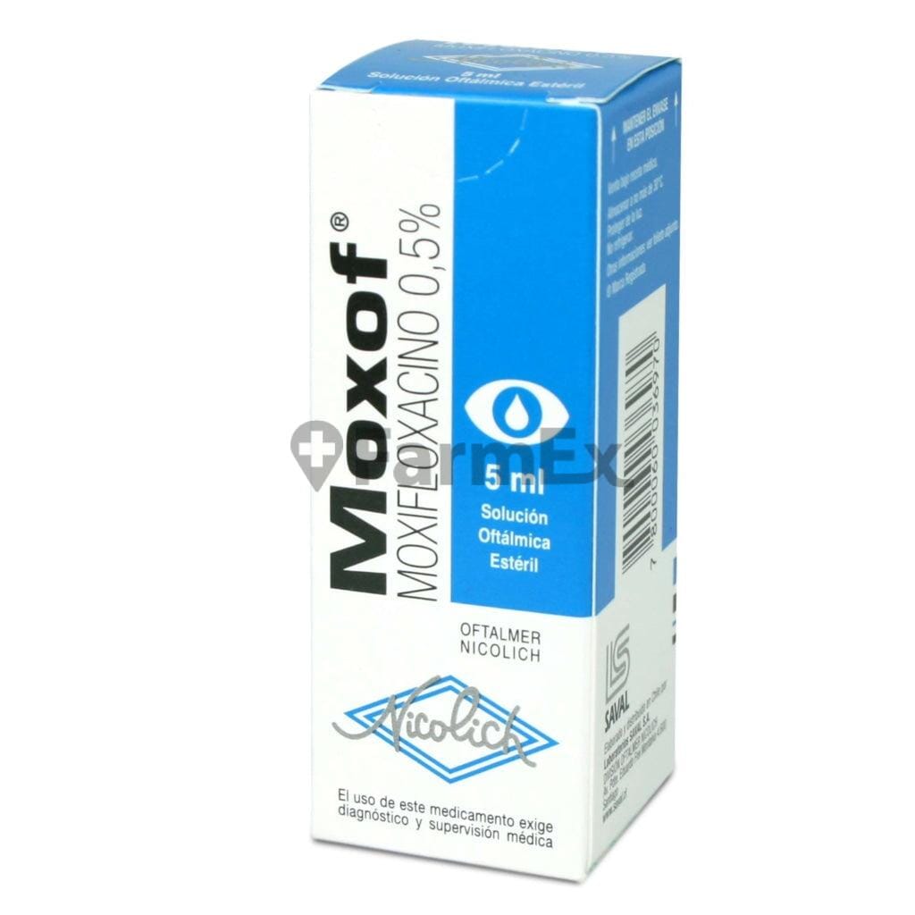 Moxof Solucion Oftalmico 0,5 % x 5 mL Farmex-Pluxee-Persistente